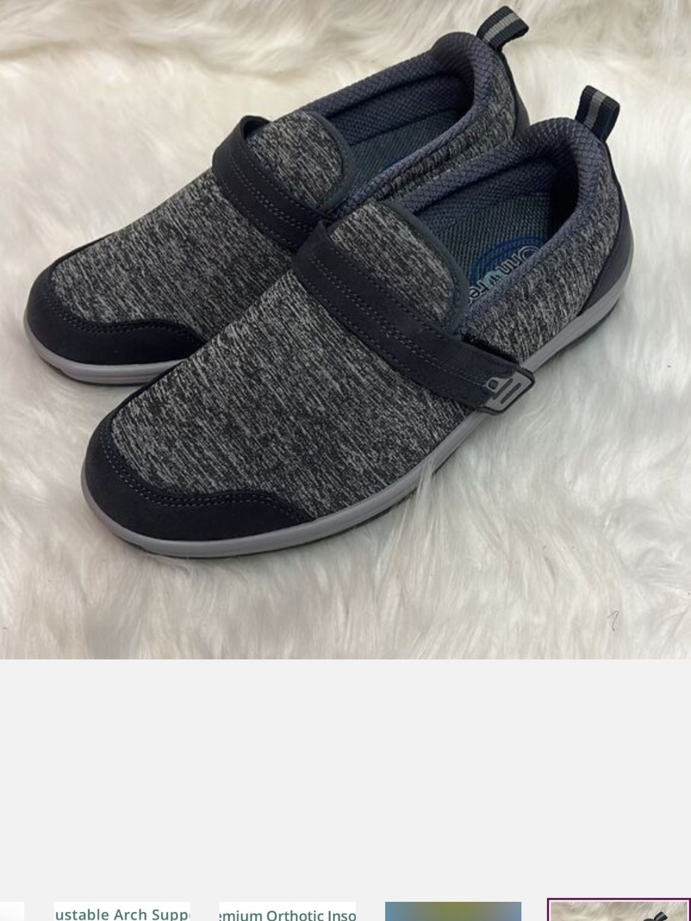 Women's OrthoFeet Slip-On Athletic Shoes in Charcoal Gray